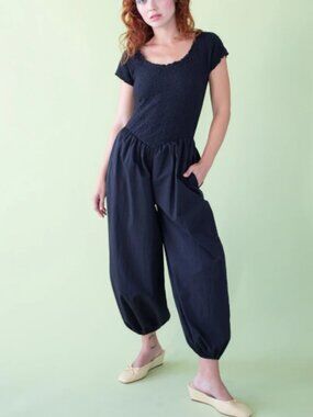 Goldie Jumpsuit Lisa Says Gah - BLACK - SMALL ONLY